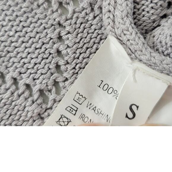 Women's Lace Knit Sweater - Gray - Picture 8 of 9